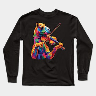 Camel Playing Violin Long Sleeve T-Shirt